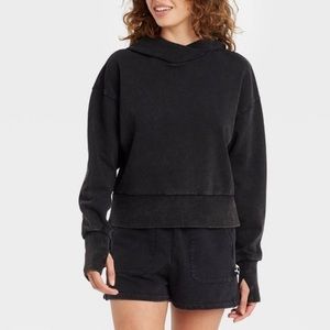 JoyLab Black Cropped Hoodie